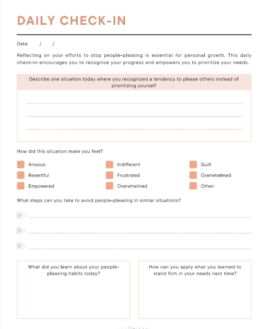 Stop People Pleasing-Workbook