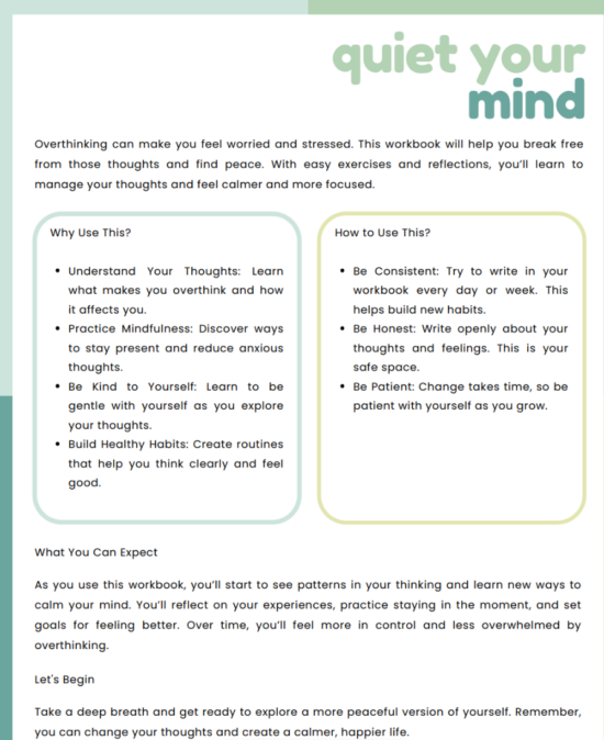 Stop Overthinking Workbook