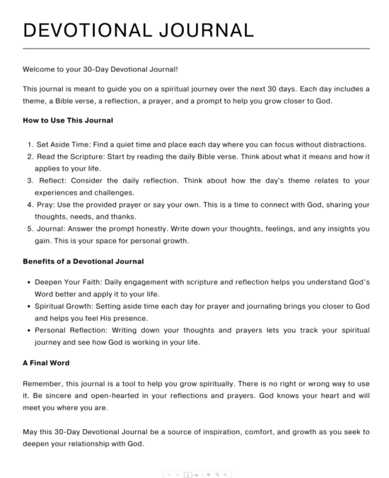 30-Day Devotional Journal