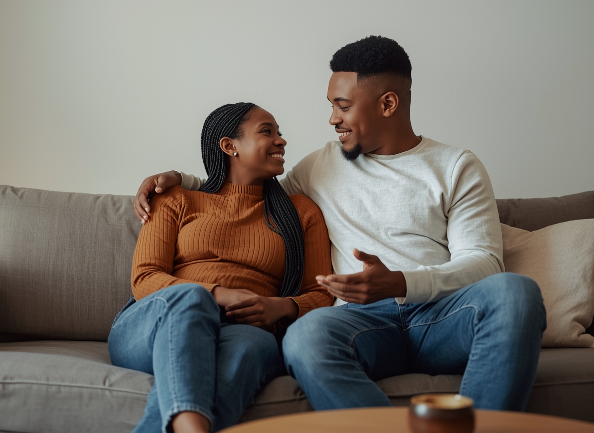 Couples participating in virtual counseling